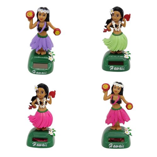 Hawaiian Hula Girl Solar Power Dancing Figure Doll Toy Car Dashboard