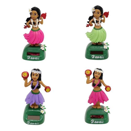 Hawaiian Hula Girl Solar Power Dancing Figure Doll Toy Car Dashboard