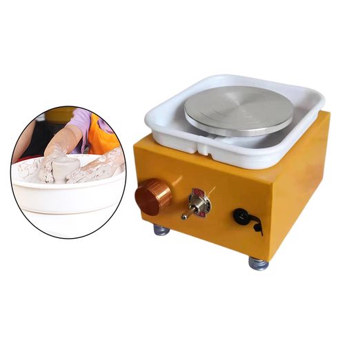 Pottery Wheel With Turntable Tray Clay Yellow