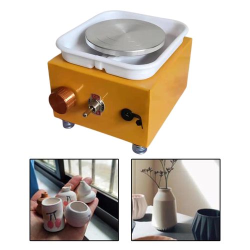 Pottery Wheel With Turntable Tray Clay Yellow