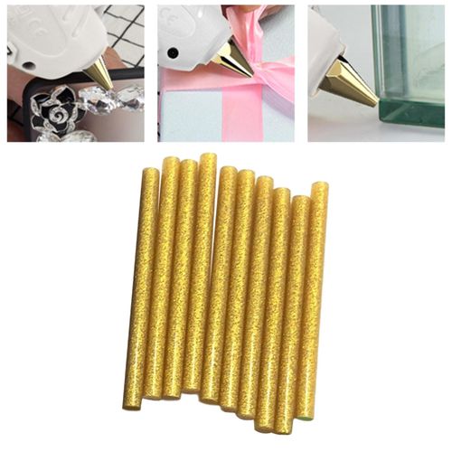 10Pcs Hot Melt Glue Sticks 7mm Hot Melt Glue Sealing Gold