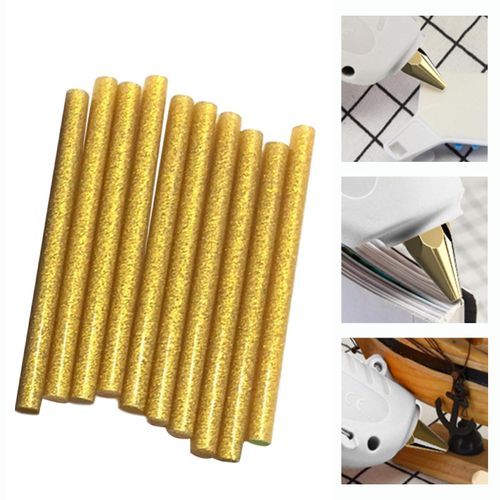 10Pcs Hot Melt Glue Sticks 7mm Hot Melt Glue Sealing Gold