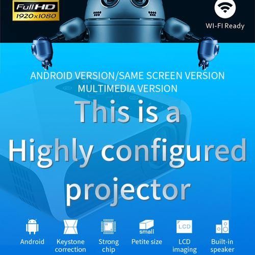 T500 1920x1080 3000LM Mini LED Projector Home Theater, Standard Version White