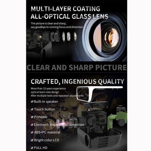 T500 1920x1080 3000LM Mini LED Projector Home Theater, Standard Version White