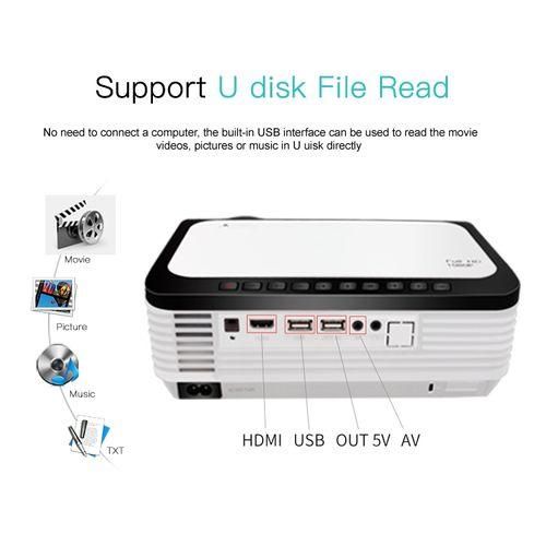 L6 5 Inch 200 ANSI Lumen 1920 X 1080P Android 6.0 HD Bluetooth 4.0 WiFi HD Smart Projector