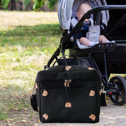 Baby Diaper Bag Stylish Canvas Portable Baby  Black