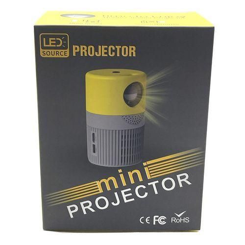 T400 100 Inch Screen 3000 Lumens LED Mini Projector, Plug Type:AU PlugGrey Yellow