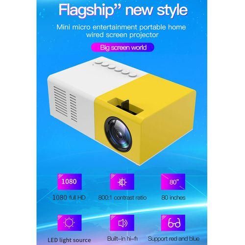 J9 1920x1080P 15 ANSI Portable Home Theater Mini LED HD Digital Projector, Basic Version, US PlugYellow White