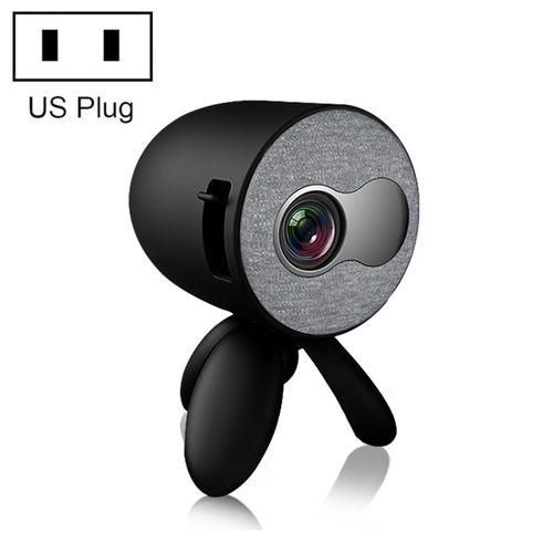 YG220 Same Screen Version Children Projector Mini LED Portable Home Speaker Projector, Plug Type:US PlugBlack