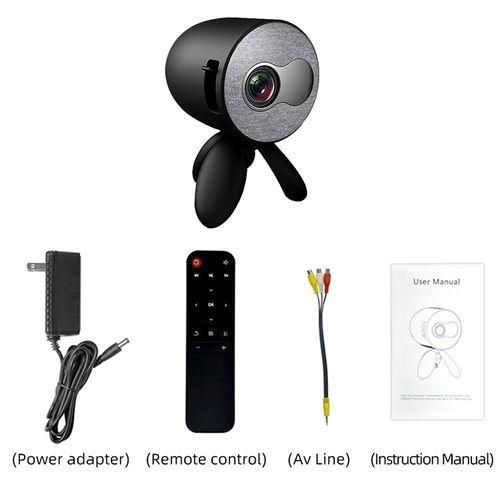 YG220 Same Screen Version Children Projector Mini LED Portable Home Speaker Projector, Plug Type:US PlugBlack