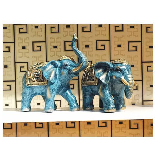 1 Elephant Sculpture Figurine Home Decoration - Blue