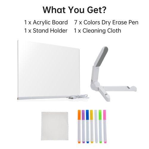 Acrylic Dry Erase Board With Light 30x20cm Writing Board