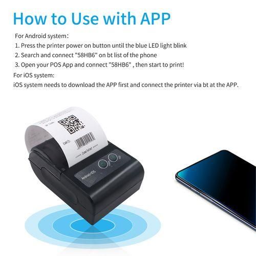 58mm Mini Portable Thermal Printer Wireless