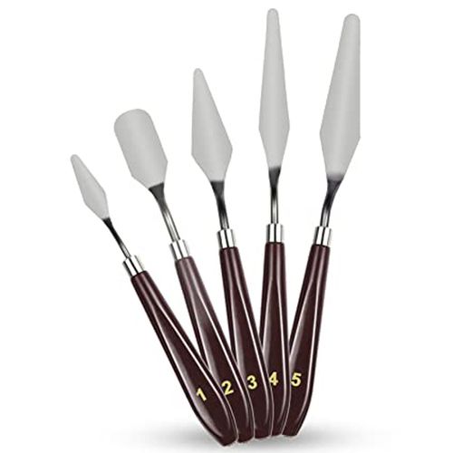 5 Pcs Painting Mixing Scraper, Stainless Steel Palette Color Mixing