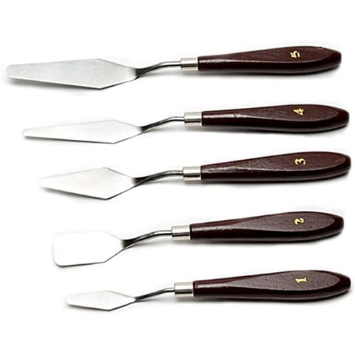 5 Pcs Painting Mixing Scraper, Stainless Steel Palette Color Mixing