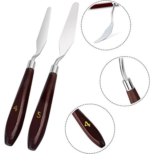 5 Pcs Painting Mixing Scraper, Stainless Steel Palette Color Mixing