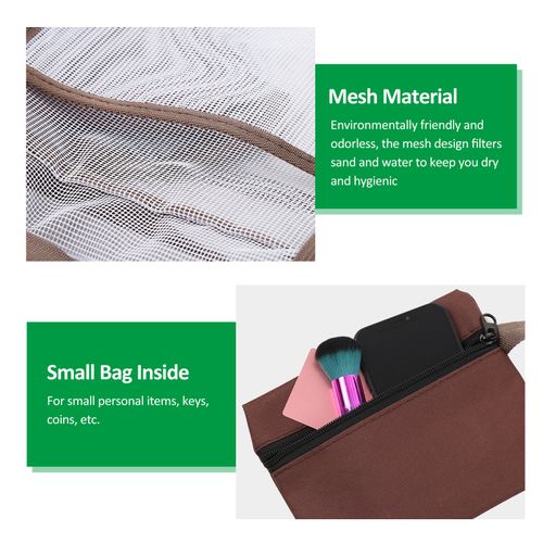 Mesh Tote Bag For Unisex Large Mesh Beach Bag With Zipper