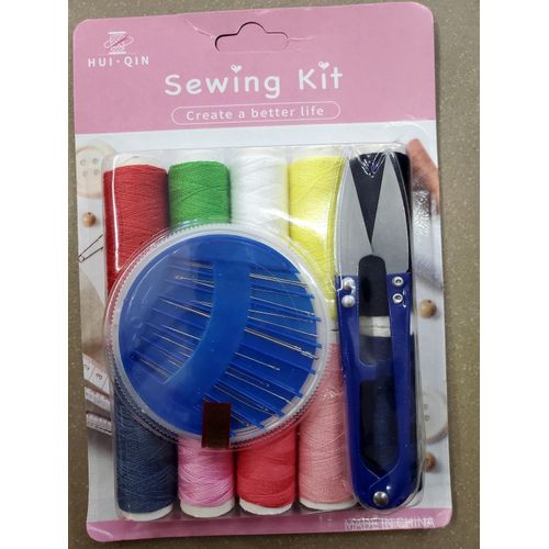 Basic Sewing Kit Box Small Vintage Storage Bag Organizer for Girl Kids,Women Men Adults,Travel,Beginners,Emergencies-black