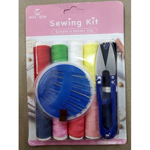 Basic Sewing Kit Box Small Vintage Storage Bag Organizer for Girl Kids,Women Men Adults,Travel,Beginners,Emergencies-black