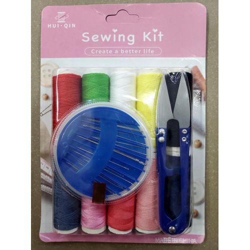 Basic Sewing Kit Box Small Vintage Storage Bag Organizer for Girl Kids,Women Men Adults,Travel,Beginners,Emergencies-black
