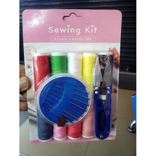 Basic Sewing Kit Box Small Vintage Storage Bag Organizer for Girl Kids,Women Men Adults,Travel,Beginners,Emergencies-black