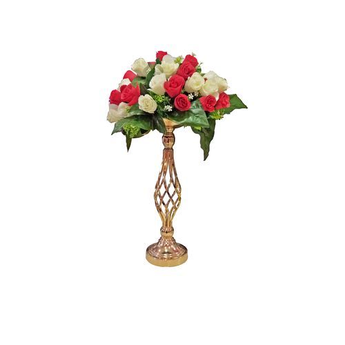 Beautiful Flower Vase With French Design-Gold