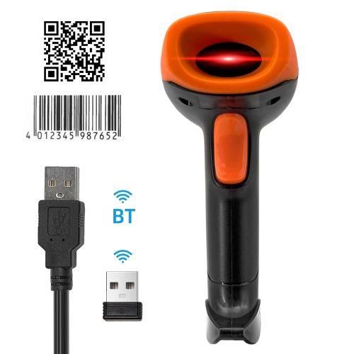 Handheld 1D2DQR Barcode Scanner BT2.4G Wireless USB