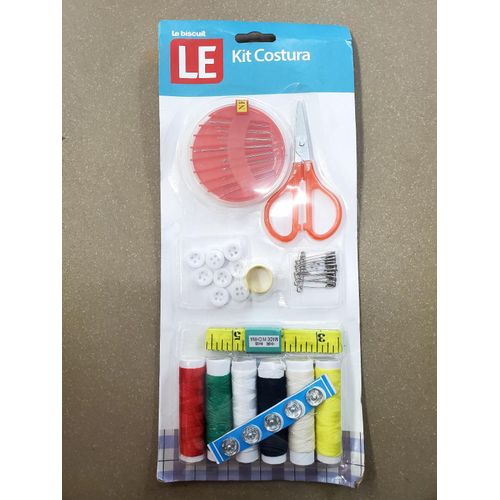 Essential Sewing Tools Kit Thread Threader Needles Scissor Thimble Set-Black