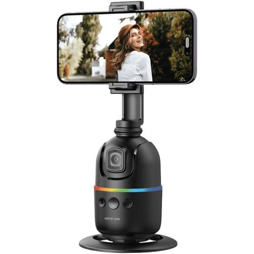 Green Lion AutoTrack Gimbal, 1200mAh Battery capacity, 4H Working time, 1-4M Optimal Range, 180&deg; Dual Shooting, RGB Colored Light, Gesture Detection, Face Tracking, Stabilization, 3W Power - Black