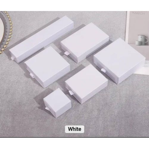 Jewellery Packaging Boxes Jewelry White Drawer Paper Box Gift Sliding- White