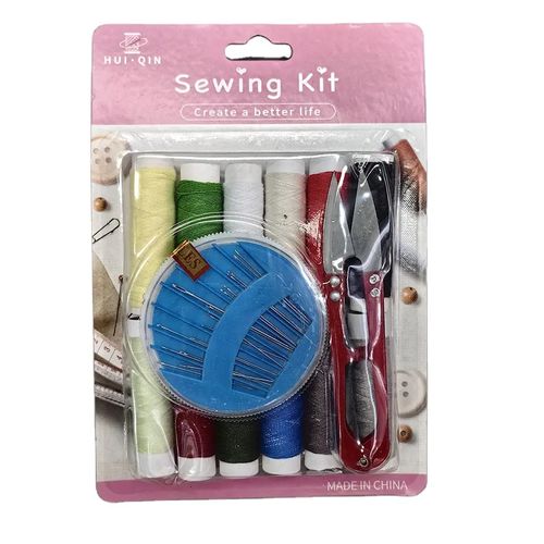 Sewing Tool Box Hand Sewing Needles And Thread with Scissors Set Portable Sewing Kit