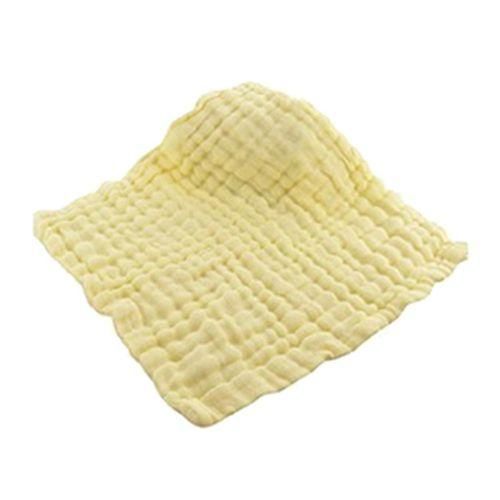 6 Layers Cotton Infant Hand Towel Baby Bibs Newborn Feeding Yellow