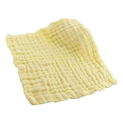 6 Layers Cotton Infant Hand Towel Baby Bibs Newborn Feeding Yellow