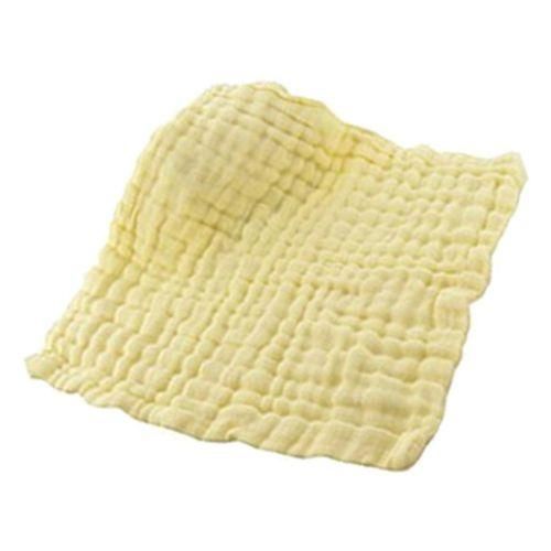 6 Layers Cotton Infant Hand Towel Baby Bibs Newborn Feeding Yellow