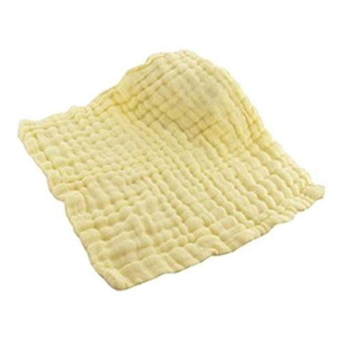 6 Layers Cotton Infant Hand Towel Baby Bibs Newborn Feeding Yellow