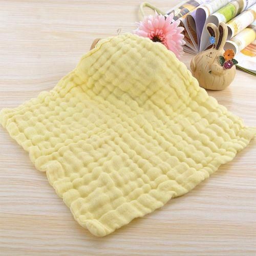 6 Layers Cotton Infant Hand Towel Baby Bibs Newborn Feeding Yellow