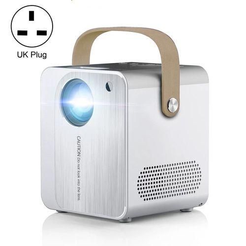 ZXLY8 Intelligent Portable HD 4K Projector, UK Plug, Specification:Basic VersionWhite