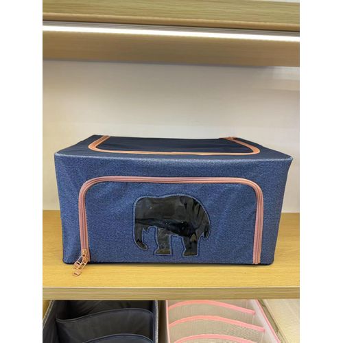 Storage box with lid, sorting baskets for household clothes, storage box for bedroom blankets, storage box for Oxford fabrics with large capacity, 50 x 40 x 33 cm