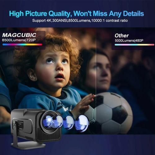 Mini 720P Android 11 4K Projector 300ANSI Wifi6 Portable 180° Rotable Projectors