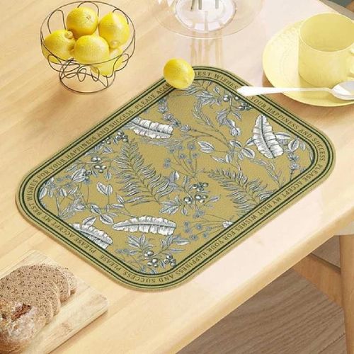 6pieces of Leather Placemats Oil and Water Resistant Western Placemats Lightweight Table Mats Heat Insulating of Printed leather sponge table mats or placement