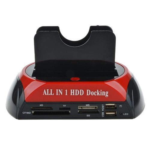 All In 1 HDD Docking Base   USB 3.0  Hard Drive Card-Red