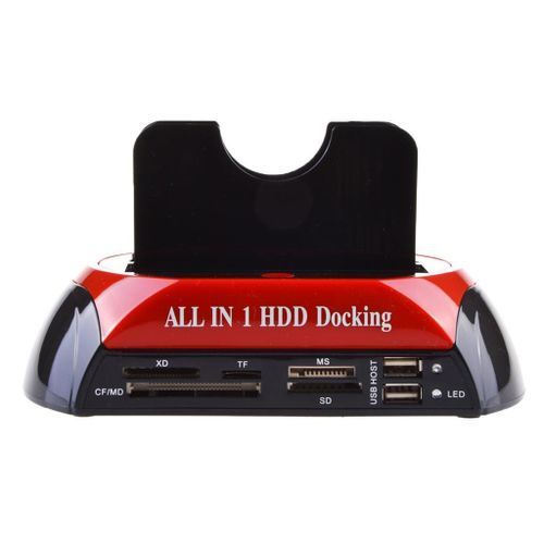 All In 1 HDD Docking Base   USB 3.0  Hard Drive Card-Red