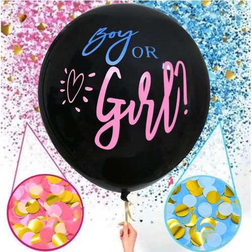 36" Latex Baby Gender Reveal Baby Shower Balloon 2 Pcs  - Black