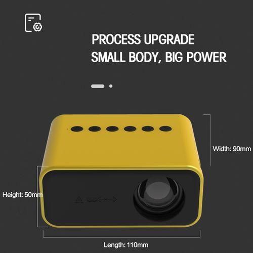 T500 1920x1080P 80 Lumens Portable Mini Home Theater LED HD Digital Projector Without Remote Control  AdaptorYellow