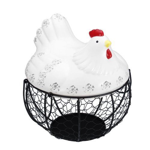 Mason Cash Brown Hen Egg Holder Kitchen Storage Nest Basket Cockerel Chicken-White