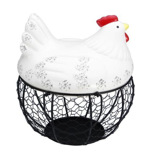Mason Cash Brown Hen Egg Holder Kitchen Storage Nest Basket Cockerel Chicken-White