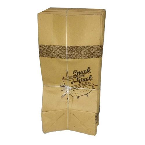 Brown Snacks packing Paper Bags - B -  1 Bundle - 100 Pcs (+10 free)