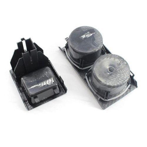 Car Front Center Console Drink Cup Holder + Coin Holder Tray Carbon Fiber Replacement for BMW 3Series E46 1999-2005