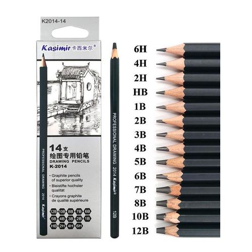 Kair Professional 14 Pcs Drawing Sketch Pencils Set Grapgite Pencil Art Supplies 6h 4h 2h Hb B 2b 3b 4b 5b 6b 7b 8b 10b 12b