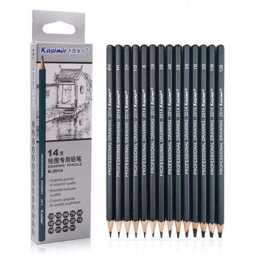 Kair Professional 14 Pcs Drawing Sketch Pencils Set Grapgite Pencil Art Supplies 6h 4h 2h Hb B 2b 3b 4b 5b 6b 7b 8b 10b 12b